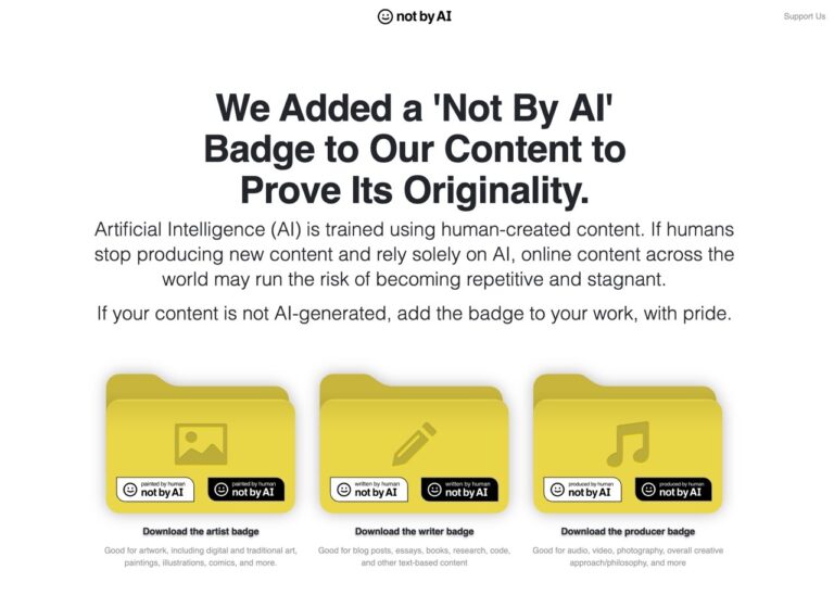 Not By AI 加入徽章告訴全世界你的內容是「真人原創」而非 AI 產生