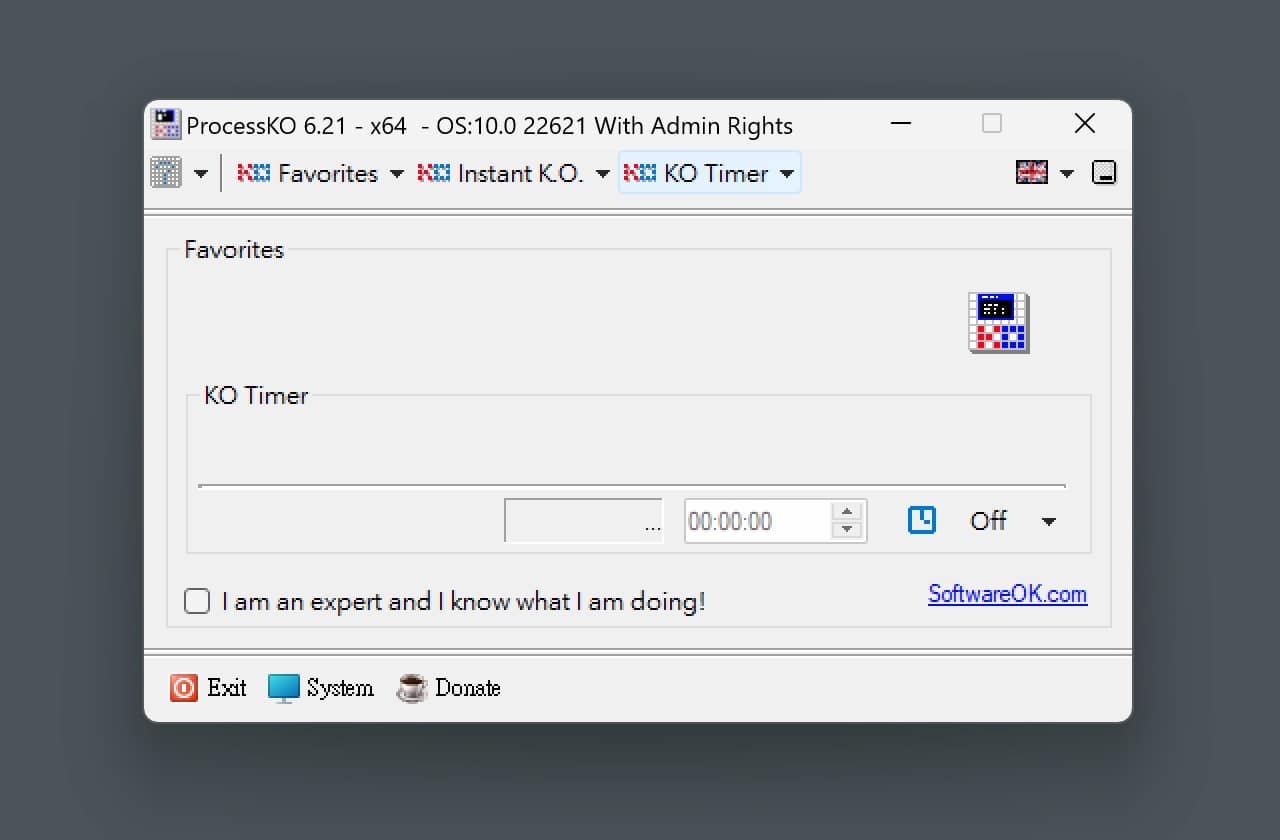 ProcessKO 免安裝免費 Windows 工具，可快速終止或定時關閉程式