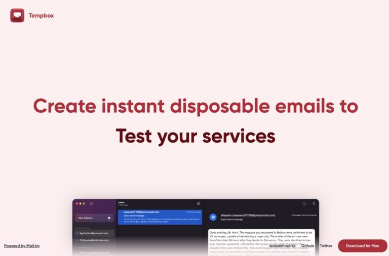Tempbox：Mac 臨時信箱應用程式，可快速管理多個 Email 地址