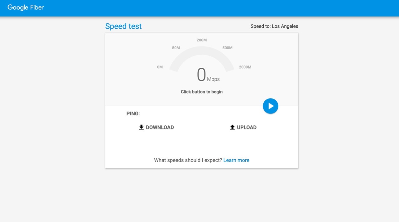 Google Fiber Speedtest