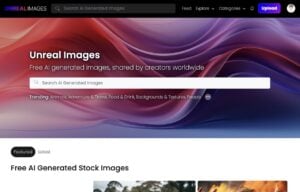 Unreal Images 免費的 AI 生成圖庫，無版權限制並可進行商業使用