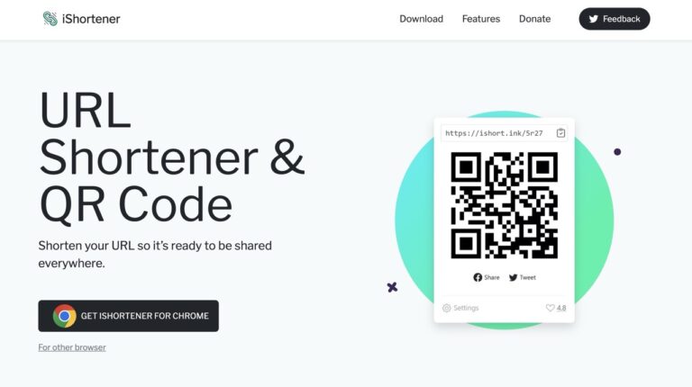 iShortener 瀏覽器縮網址工具，一鍵產生短網址與 QR code