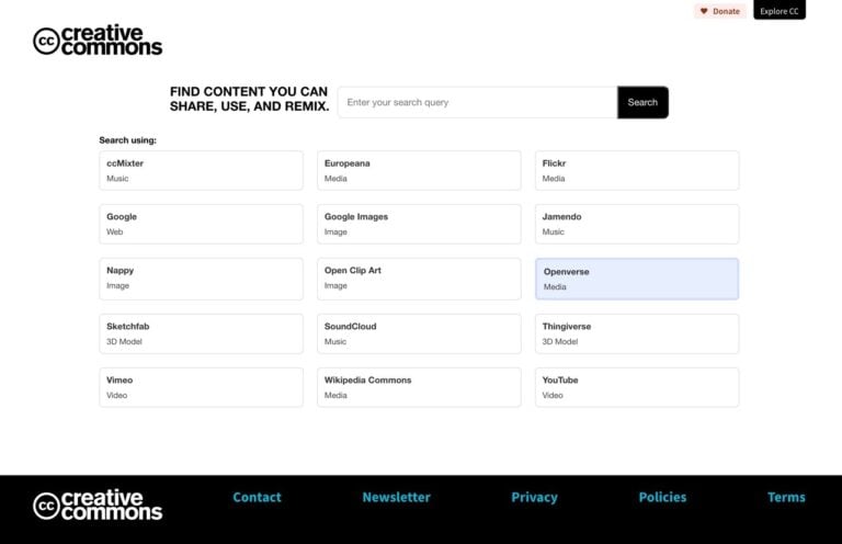 CC Search Portal：整合各大網站搜尋創用 CC 授權的免費素材