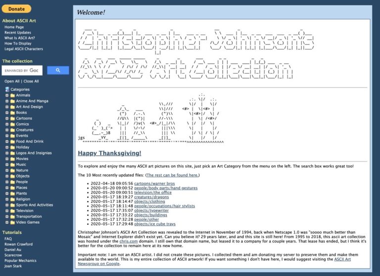 ASCII Art Collection 三十年前流行的 ASCII 藝術圖彙整，探索網路世界發展演進