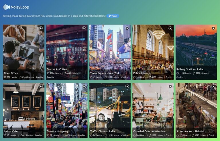 提升在家工作專注度：探索 NoisyLoop 線上城市噪音播放服務