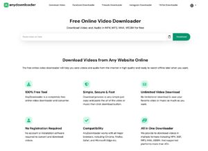 AnyDownloader 免費線上影片下載器，支援 40+ 平台、多種格式、行動裝置也適用