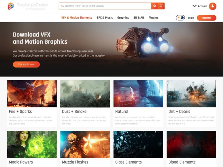 FootageCrate 免費素材庫：視覺特效、影音素材、AR 資源一站下載