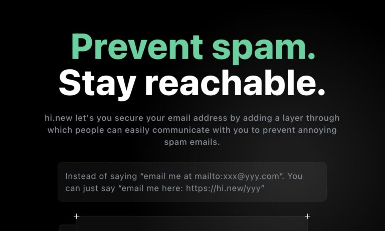 hi.new 保護 Email 免於垃圾郵件、詐騙信威脅，兼具線上表單的便利性