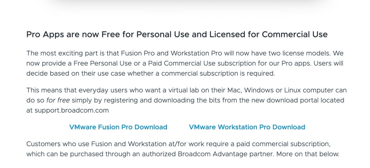 VMware 開放 Fusion Pro、Workstaion Pro 免費個人使用