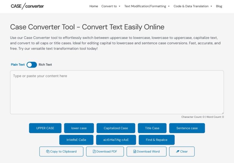 CaseConverter.tools：輕鬆搞定大小寫轉換，快速將文字內容轉為各種格式