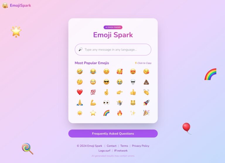 Emoji Spark：使用 AI 分析輸入內容推薦最適合的 Emoji 表情符號