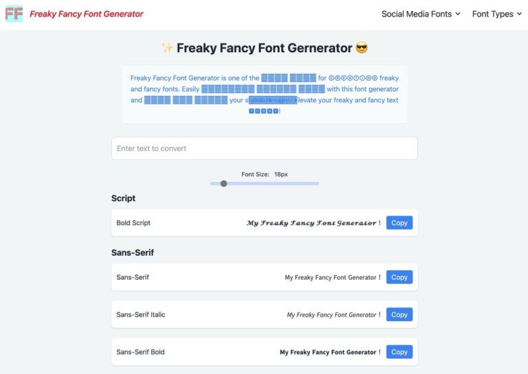 Freaky Fancy Font Generator：免費特殊字型產生器，一鍵創造吸睛社群文字