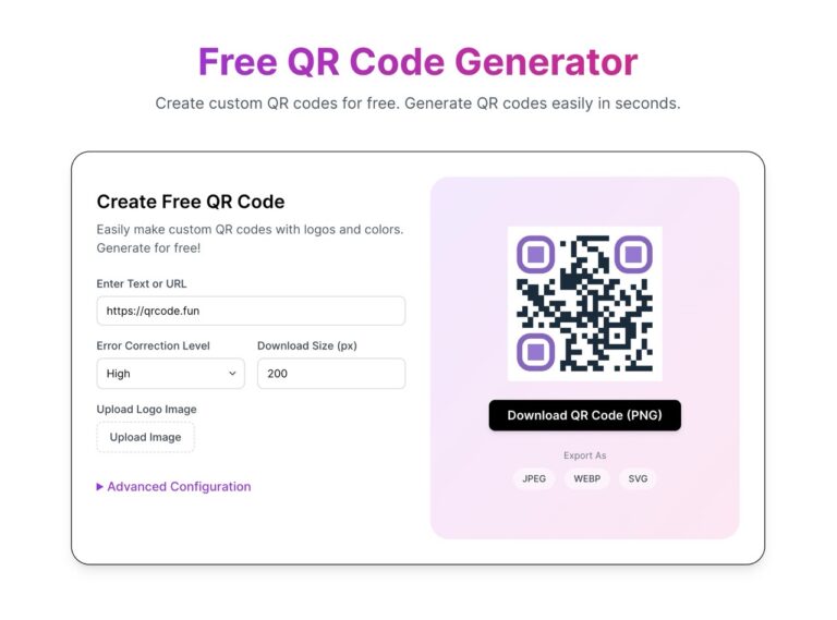 QRCode.Fun 評測：免費、強大的 QR Code 產生器，不用註冊也能自訂樣式 Logo