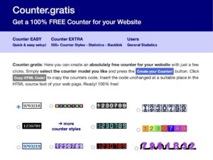 Counter.gratis：復古網站計數器，超過 500 種樣式免費使用