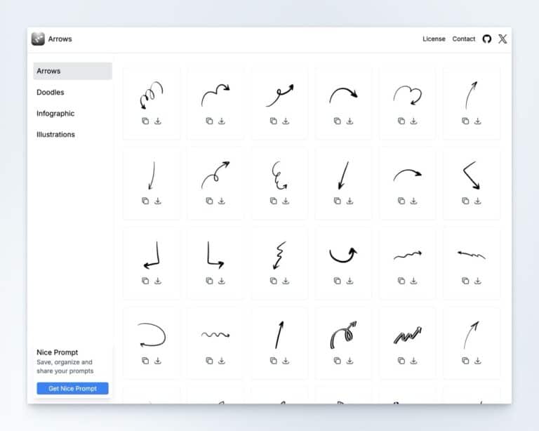 Handy Arrows：免費手繪箭頭插圖素材，支援 React 組件和 SVG 下載