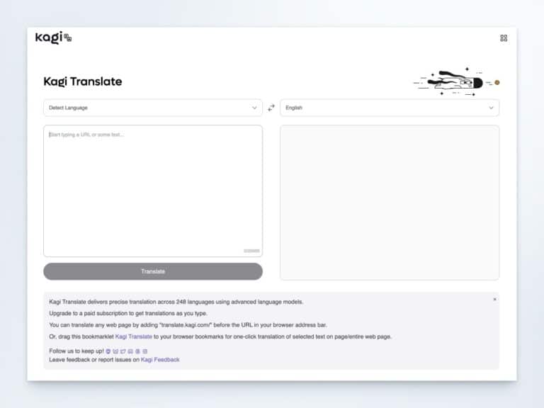 Kagi Translate：支援 248 種語言的隱私翻譯工具，快速又精準！