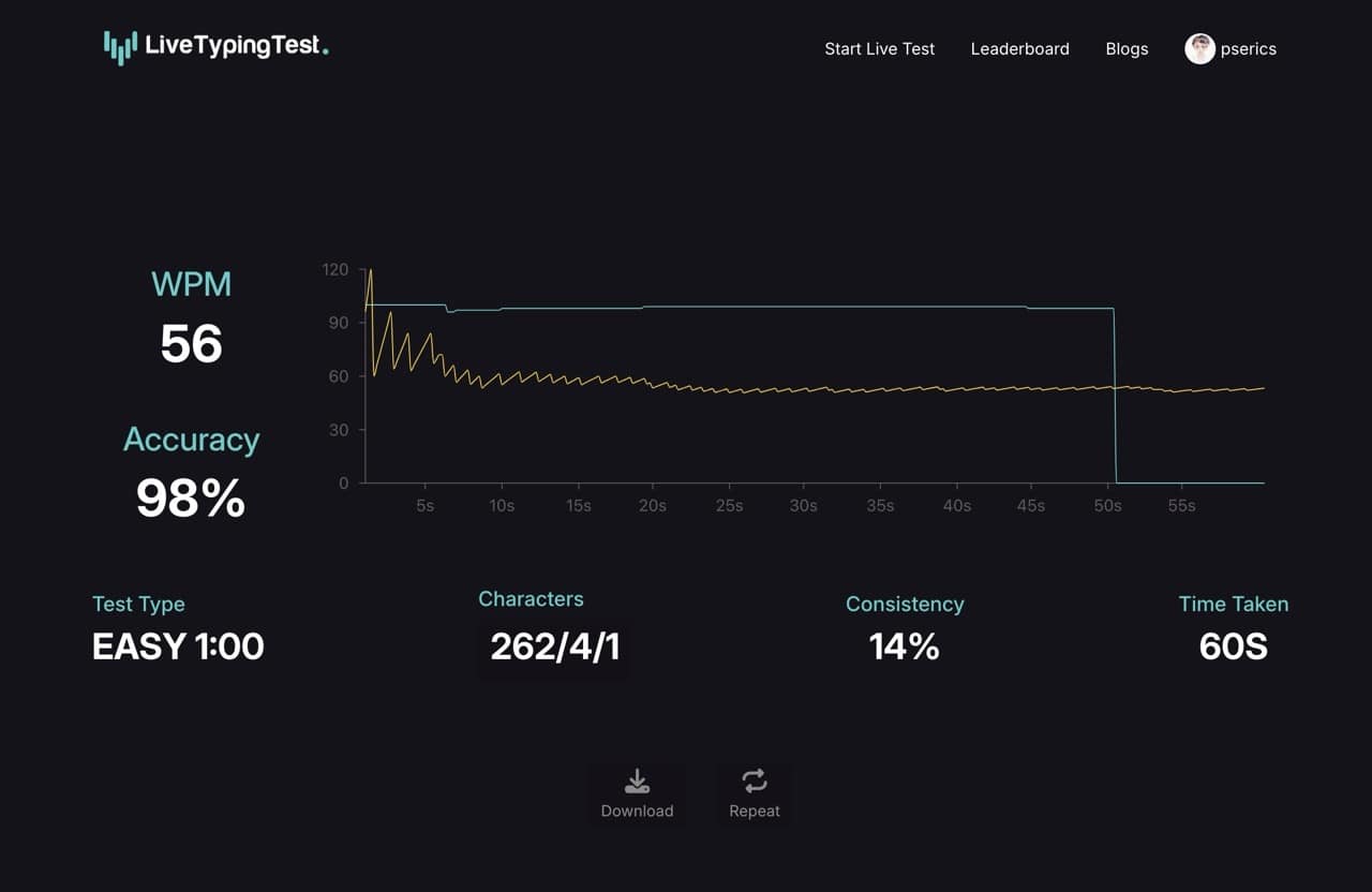 Live typing test 7.