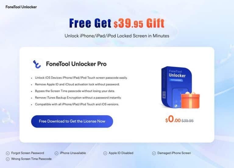 FoneTool Unlocker 限時免費！輕鬆解鎖 iPhone 螢幕密碼與 Apple ID