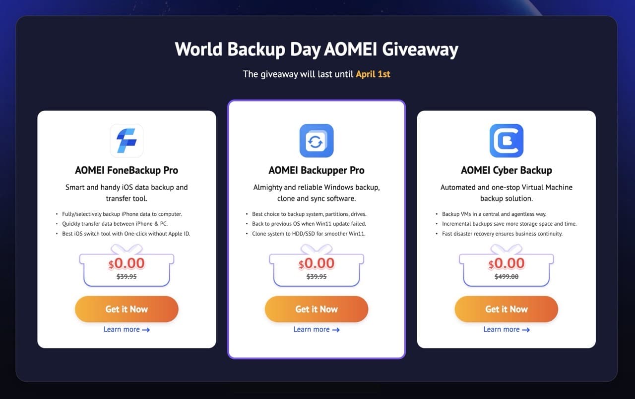 Aomei world backup day giveaway 2025 2.