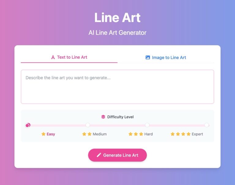 LineArt App：免費 AI 線條圖產生器，支援圖片轉線稿與商業用途
