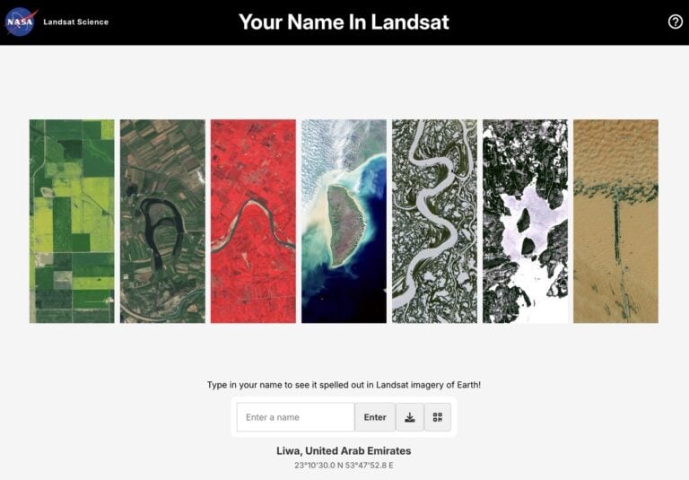 探索 NASA Your Name in Landsat:用地球地貌照片拼出你的名字 14 探索 NASA Your Name in Landsat:用地球地貌照片拼出你的名字