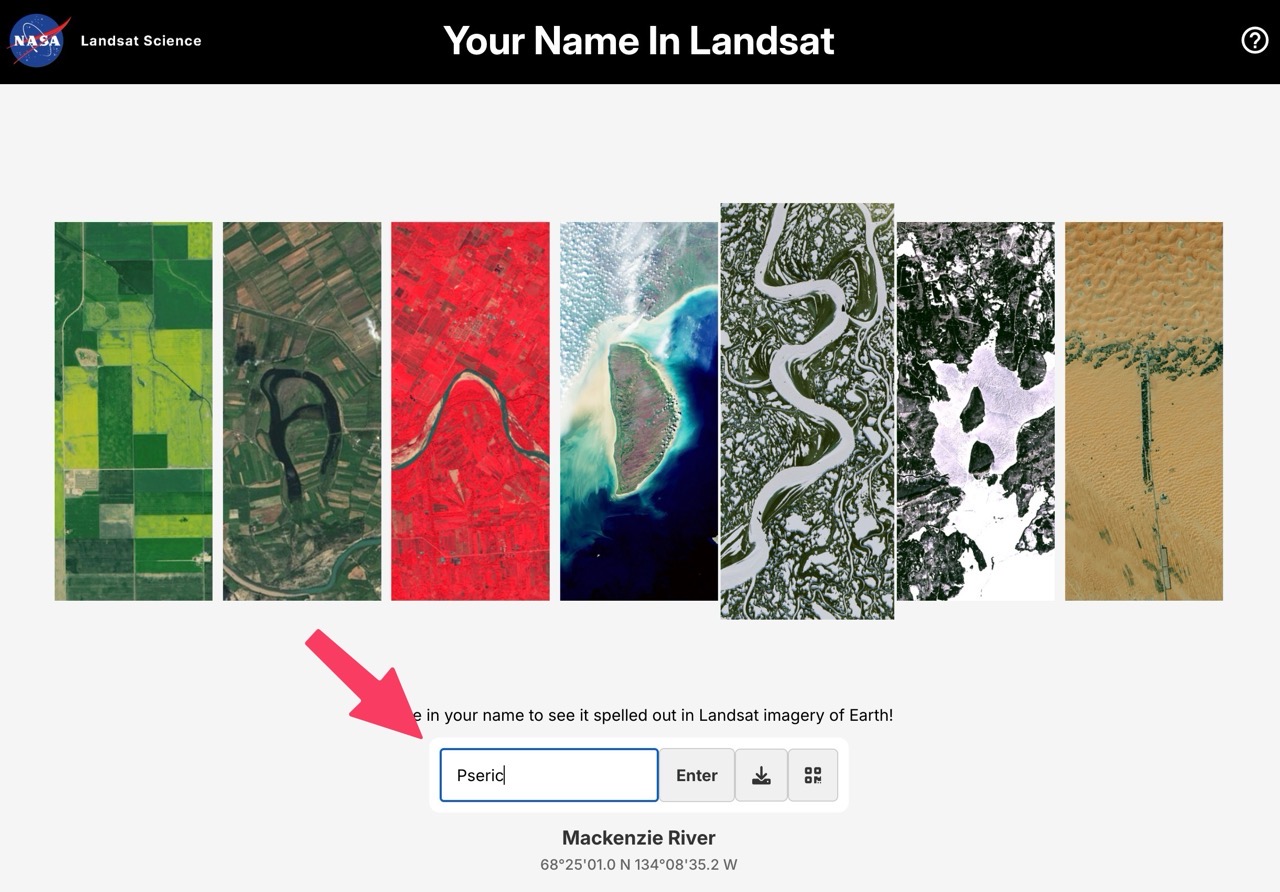 NASA Your Name in Landsat
