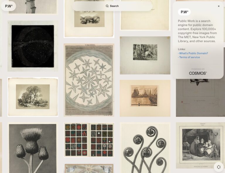 Public Work：免費公眾領域圖片搜尋引擎，無版權高畫質素材下載