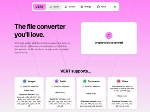 VERT 免費轉檔工具：支援多格式，無廣告本地轉換