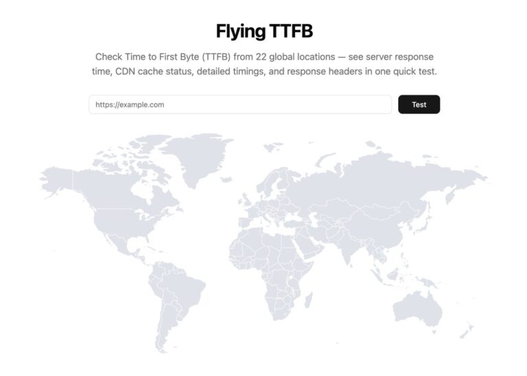 Flying TTFB：免費網站測速工具，以全球 22 節點測 TTFB 與回應標頭