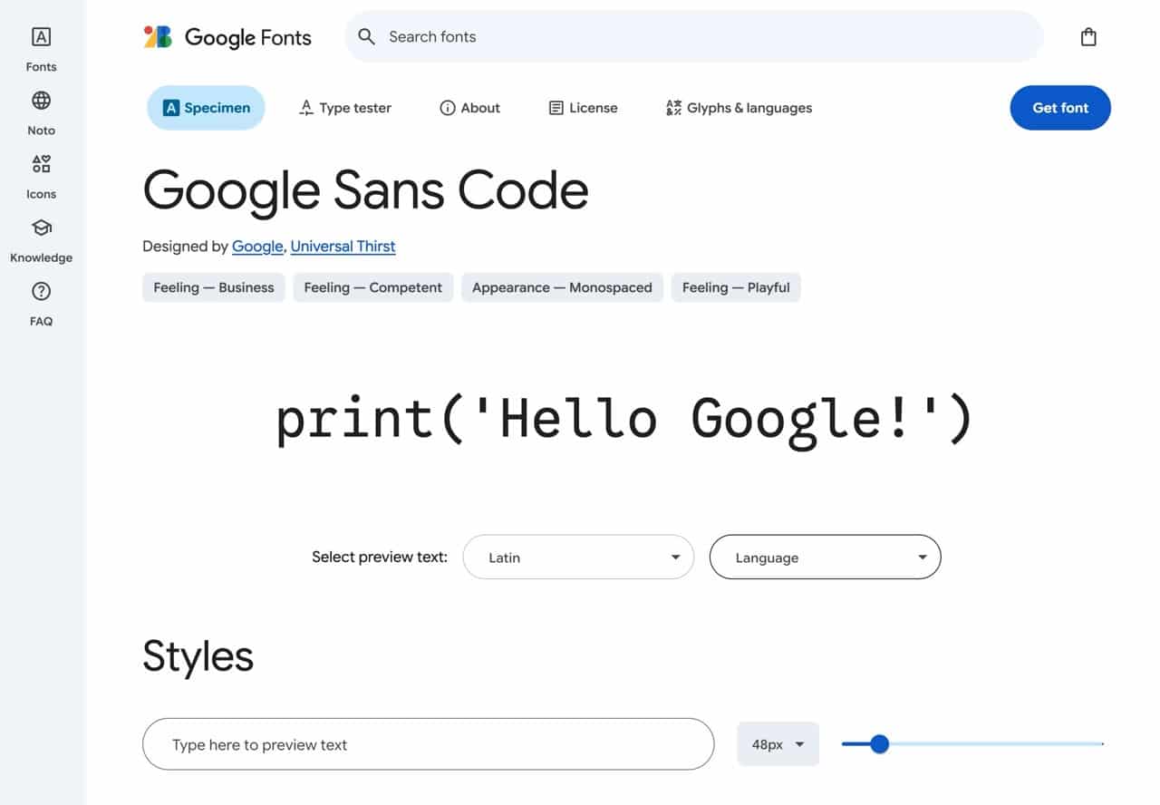 Google Sans Code