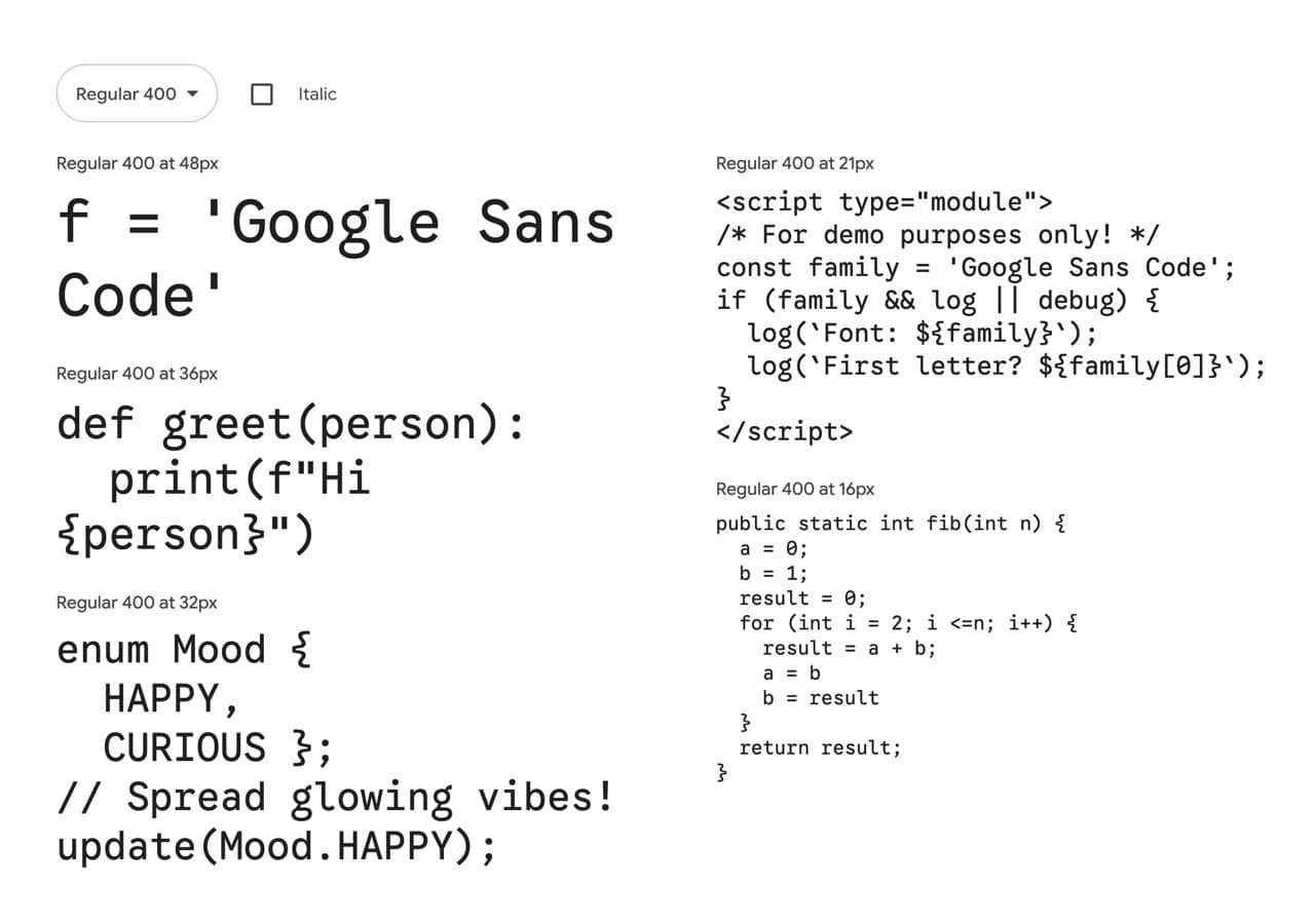 Google Sans Code