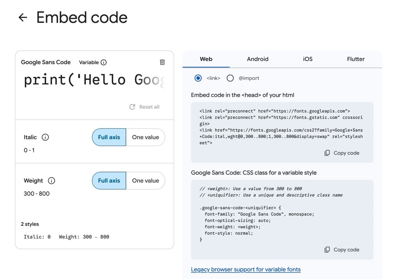 Google Sans Code