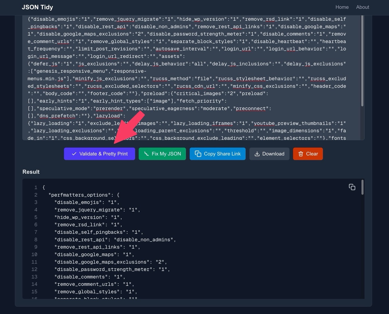 JSON Tidy