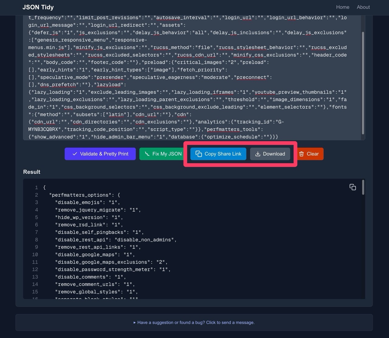 JSON Tidy