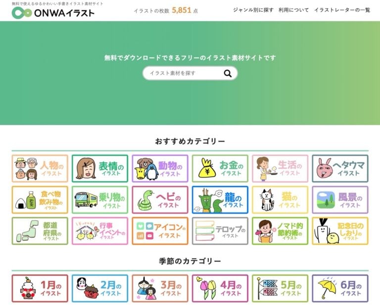 ONWAイラスト：日本可愛免費插畫素材網站，超過 5800 張原創圖庫下載教學