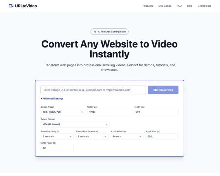 URLtoVideo 免費工具：快速將網站轉為瀏覽示範影片教學
