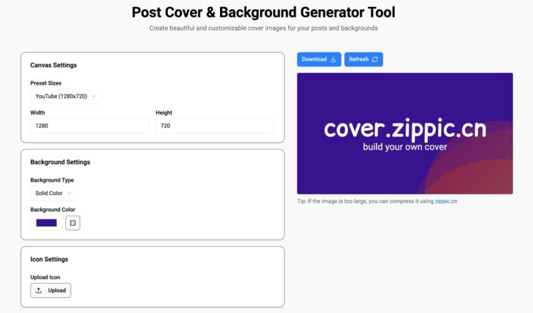 ZipPic 文章封面圖產生器：免費線上製作專業社群圖片