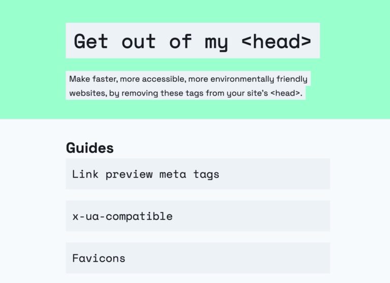 Get out of my head：清理無用 Meta 標籤，打造更快更環保網站
