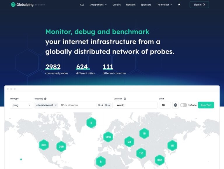 Globalping：免費全球網路測試平台，近 3000 個分散式探測節點