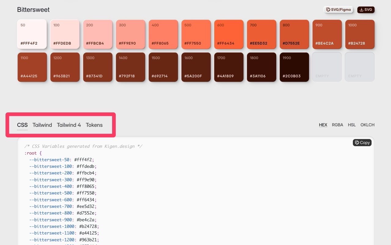 Kigen Color Generator