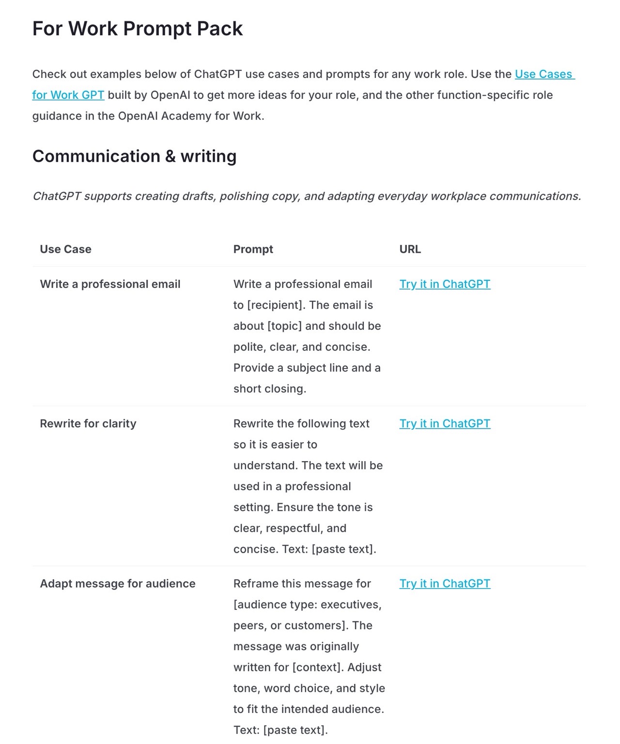 OpenAI Prompt Pack