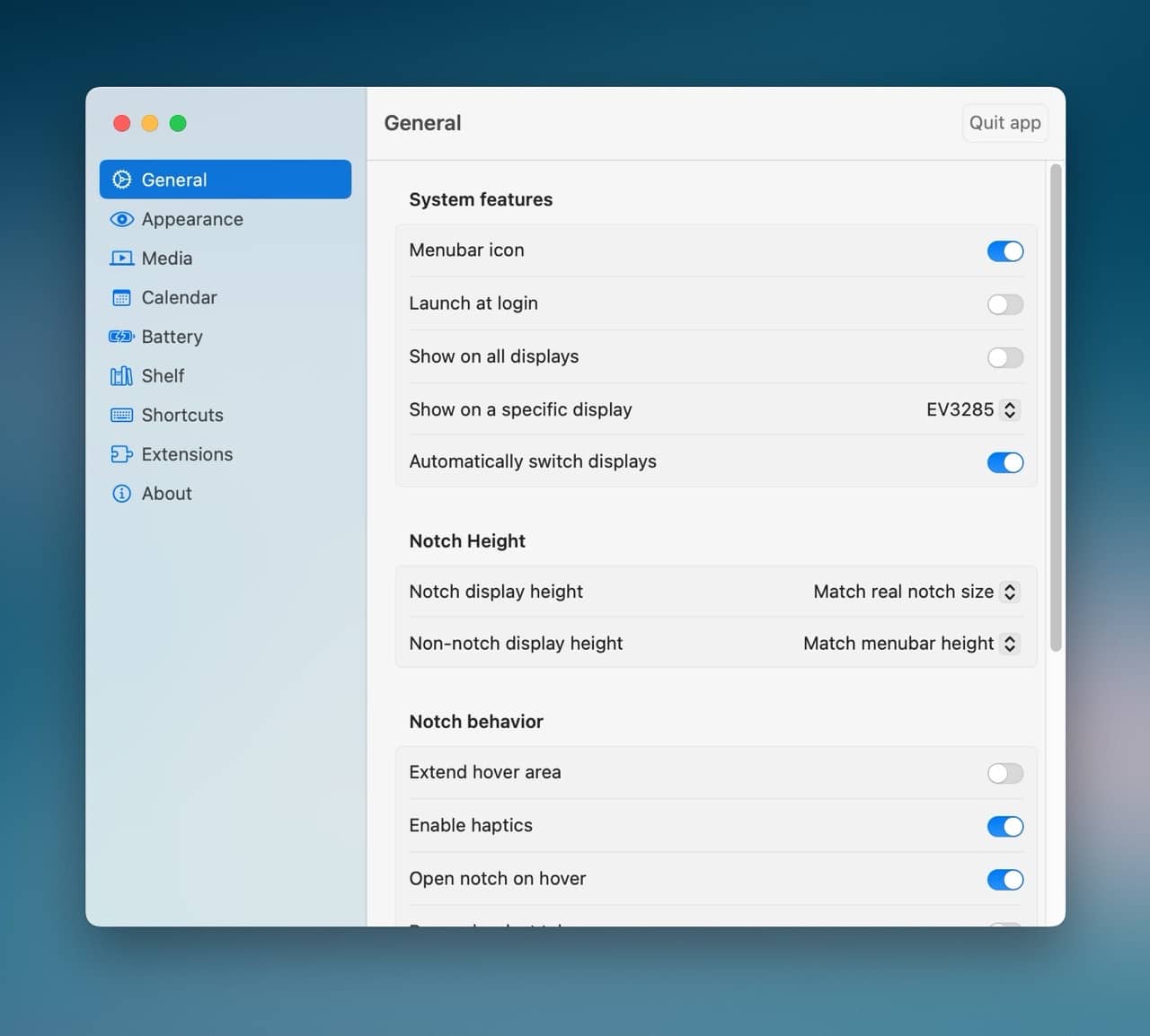 Boring Notch