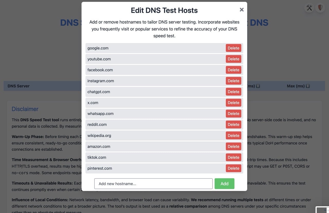 DNS Speed Test