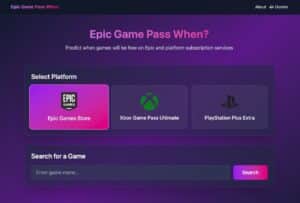 Epic Game Pass When：利用 AI 模型預測遊戲何時會在 EGS、PS Plus、XGP 免費