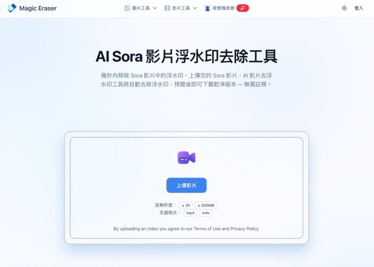 Sora 影片浮水印去除工具：免費線上全自動清除 AI 影片標誌