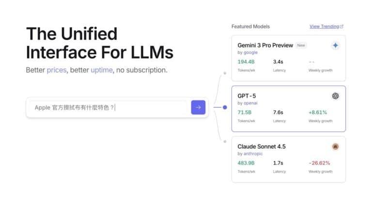 OpenRouter 聚合 API 平台：一次存取所有 AI 模型、免費模型、同時聊功能超實用