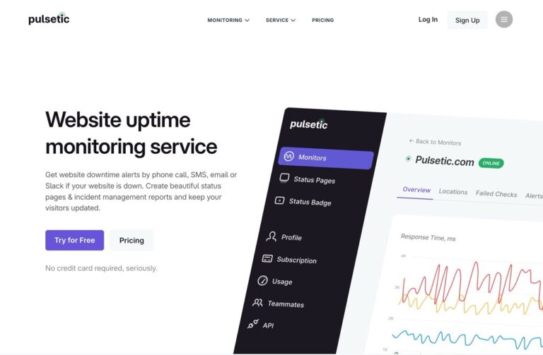 Pulsetic：支援 10 個目標的免費網站監測服務，可靠掌握斷線故障即時警報