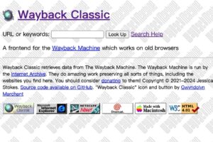 Wayback Classic：舊瀏覽器專用網站時光機前端應用