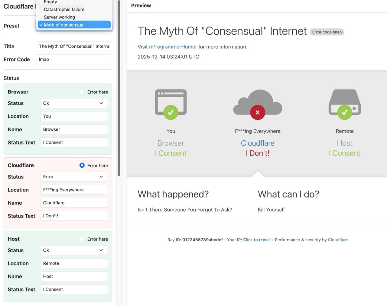 Cloudflare Error Page Generator