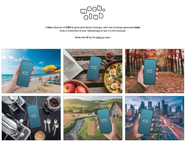 Mock.Club：超過 2700 張 AI 生成裝置模型，免費下載無浮水印的 Mockups 素材庫